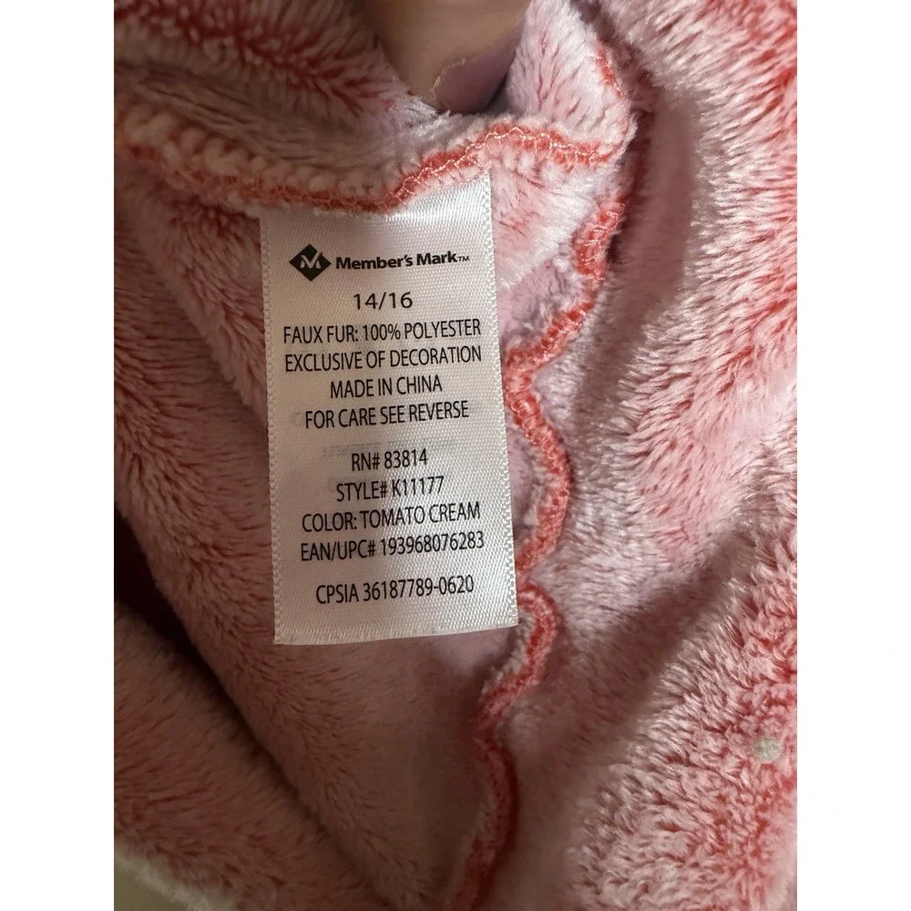 Member's Mark Girls Cozy Plush Sherpa Pullover Hoodie Sweatshirt, Size 14/16